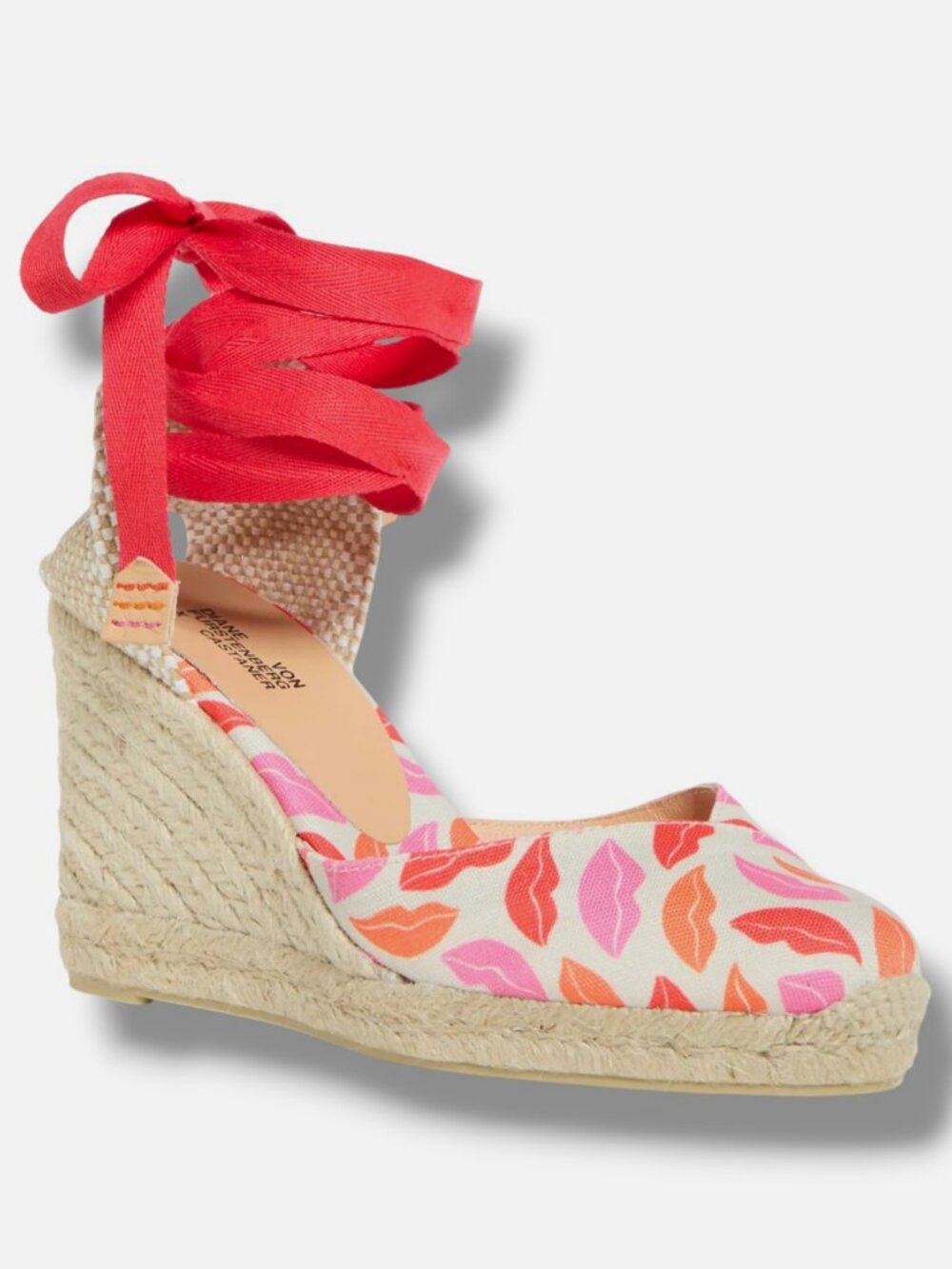 Castañer x Diane Von Furstenberg Women Red Chiara Espadrille Sandals Shoe Sz 38